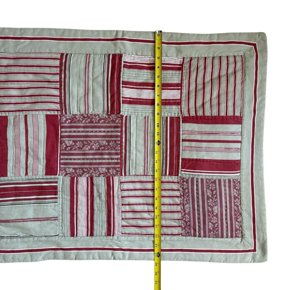 Pottery Barn Vintage Stripe Patchwork Cotton Pillow Shams 4PCS Size 20x26